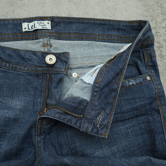 L.e.i. Jeans Junior's Size 13L Blue Mid-Rise Ashley Trouble Flare 31.5" Inseam - Picture 3 of 16